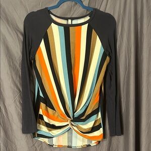 Sun n Moon Multicolor Twist Front Blouse